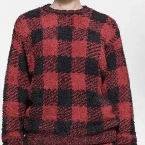 SKIMS NWT Cozy Knit Buffalo Check Plaid Crewneck pullover oversized